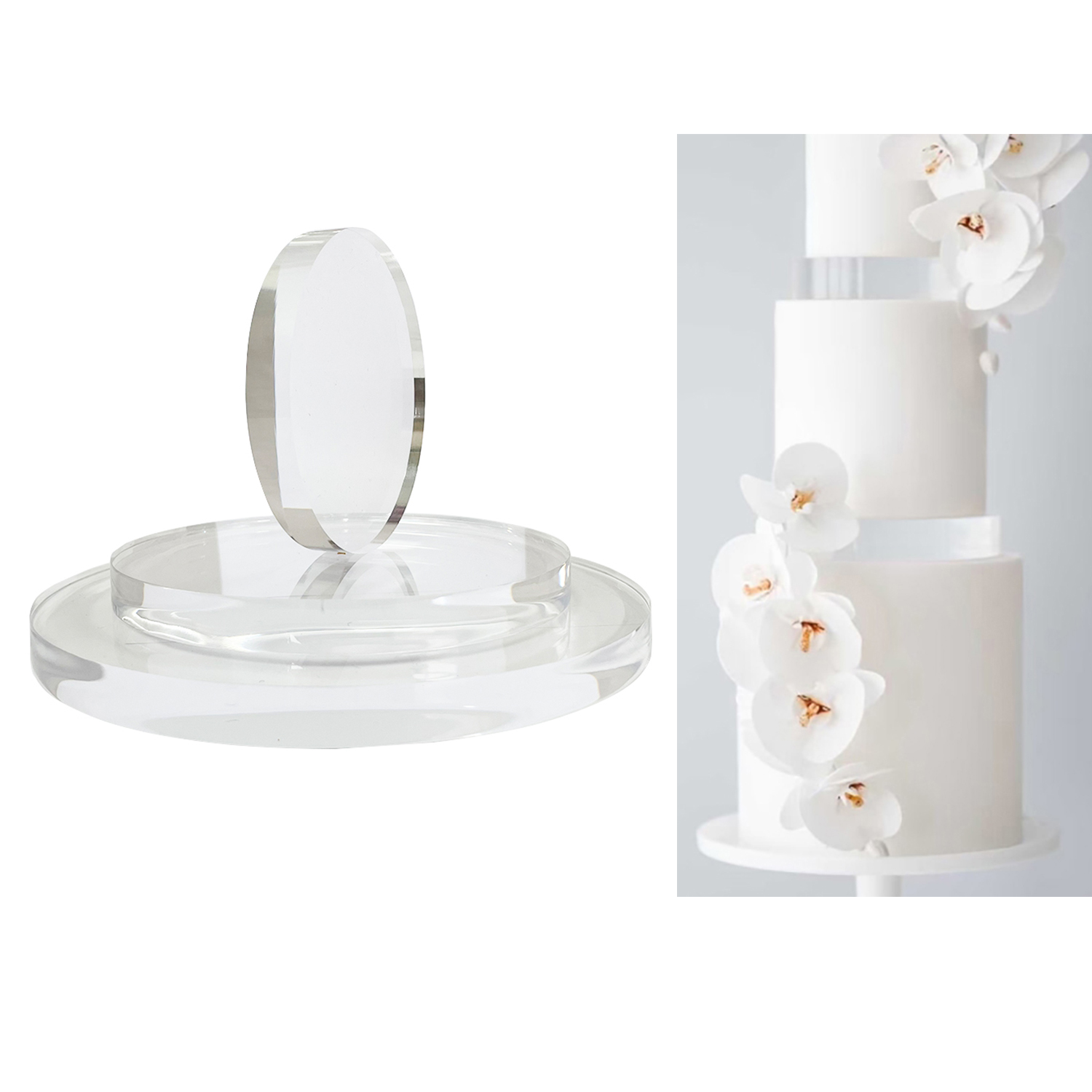 Cotton Candy Cone - Ultra Polished Clear Acrylic Cake Separator