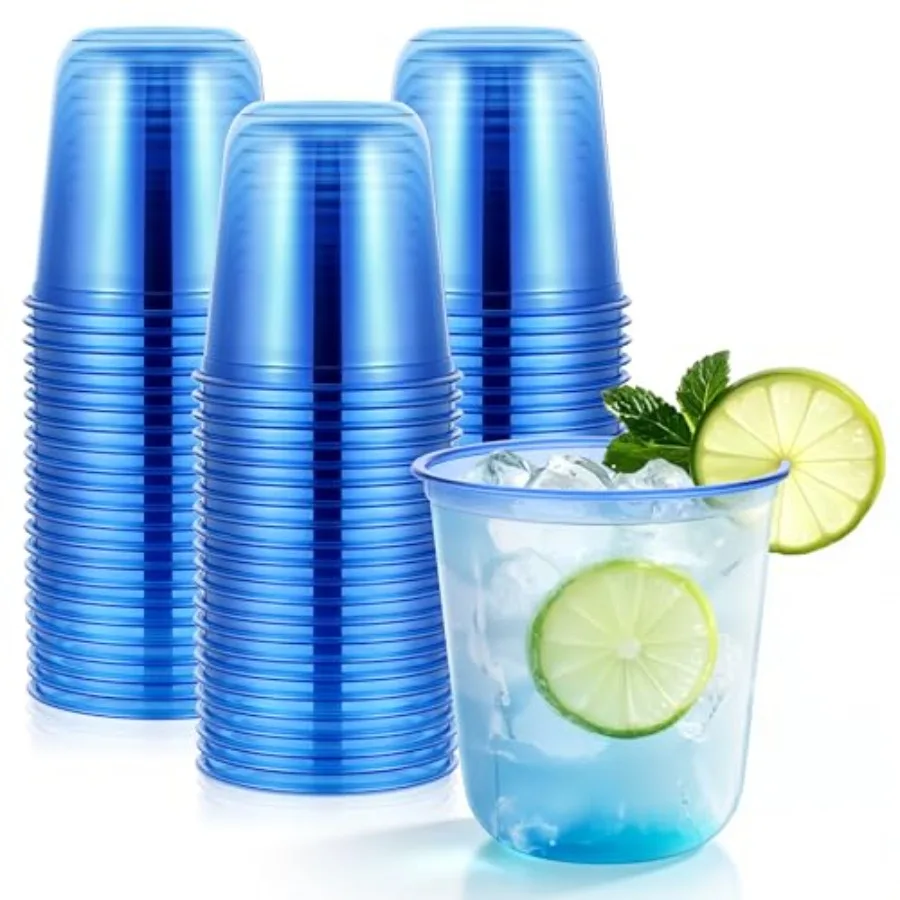 Plastic Cup 50Pcs - 50 Pcs Blue Plastic Cups, 12oz