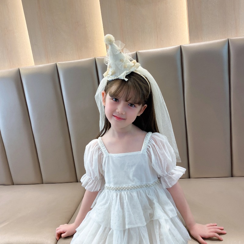 Party Hat Cone - Kids Birthday Party Headband Sparkle Tulle