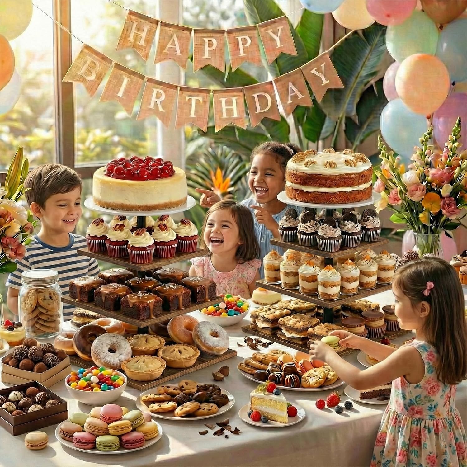 Homiva Store Wooden 4 Tier Cup - Cupcake Stand Tier avaliação e preço
