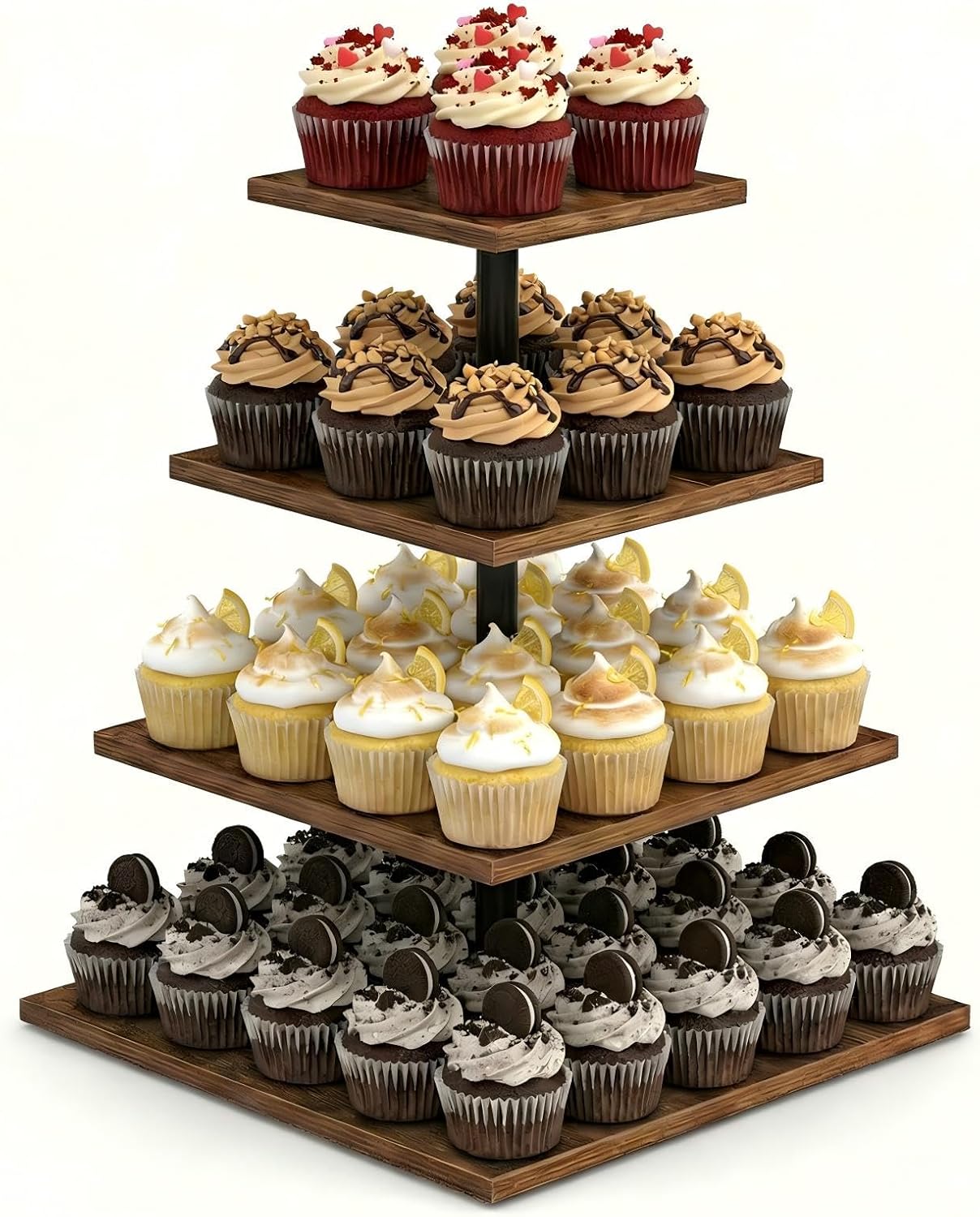 Homiva Store Wooden 4 Tier Cup - Cupcake Stand Tier avaliação e preço