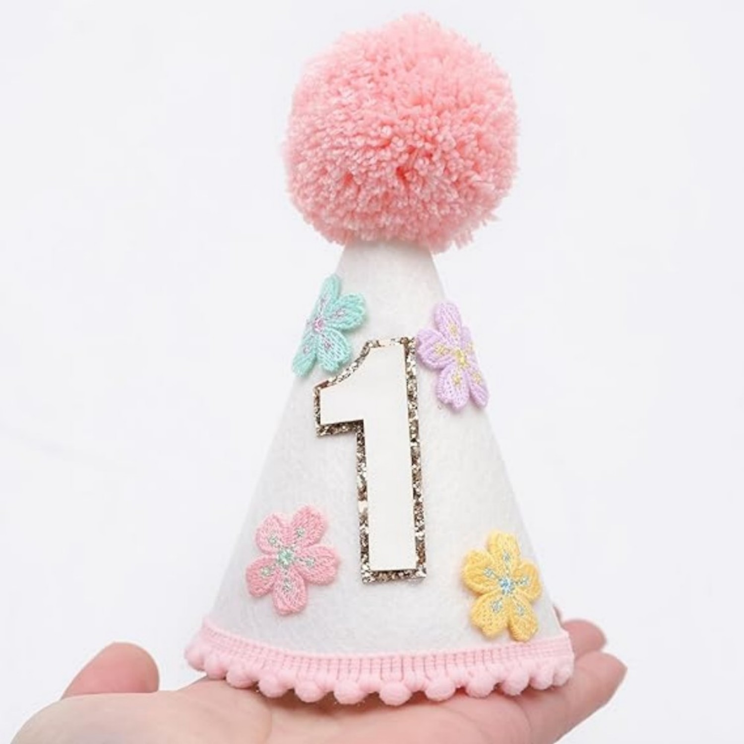 Colorful Floral Cone-Shaped Bi - Party Hat Cone avaliação e preço