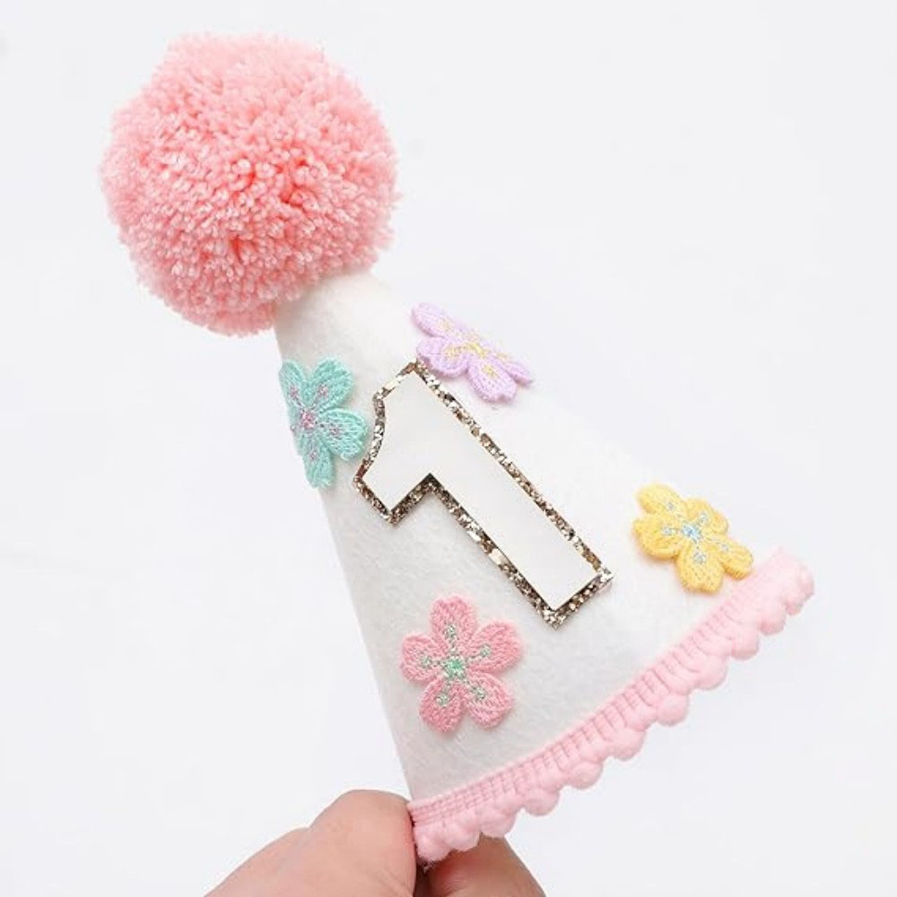 Colorful Floral Cone-Shaped Bi - Party Hat Cone avaliação e preço