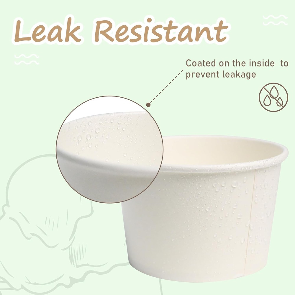 50pcs 8oz Paper Ice Cream Cups - Plastic Cup 50Pcs avaliação e preço