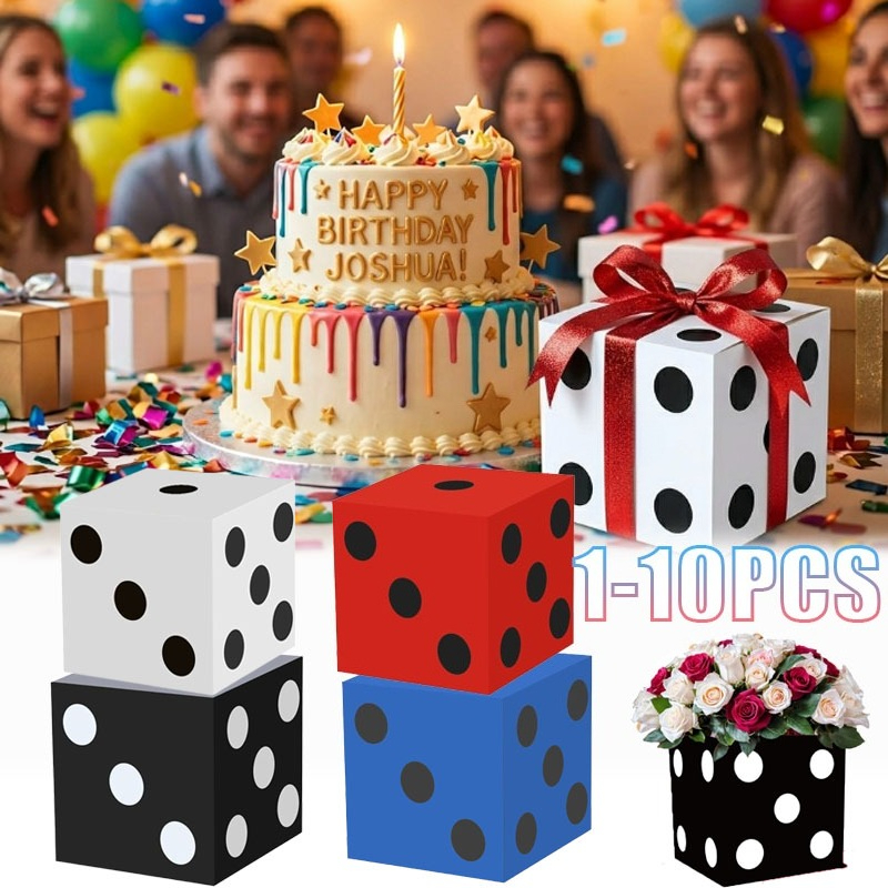 1-10PCS Casino Party Paper Dic - Event Party Box avaliação e preço