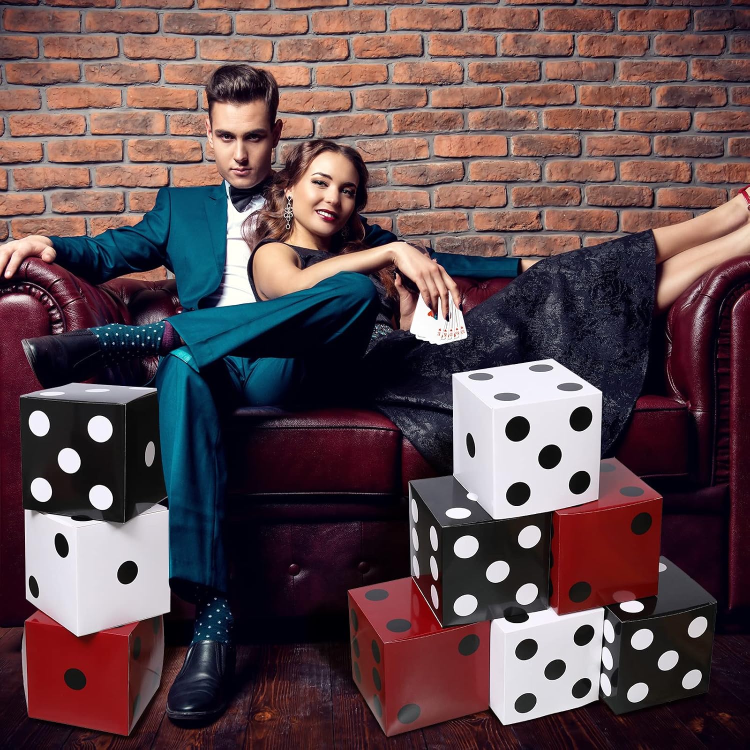 1-10PCS Casino Party Paper Dic - Event Party Box avaliação e preço