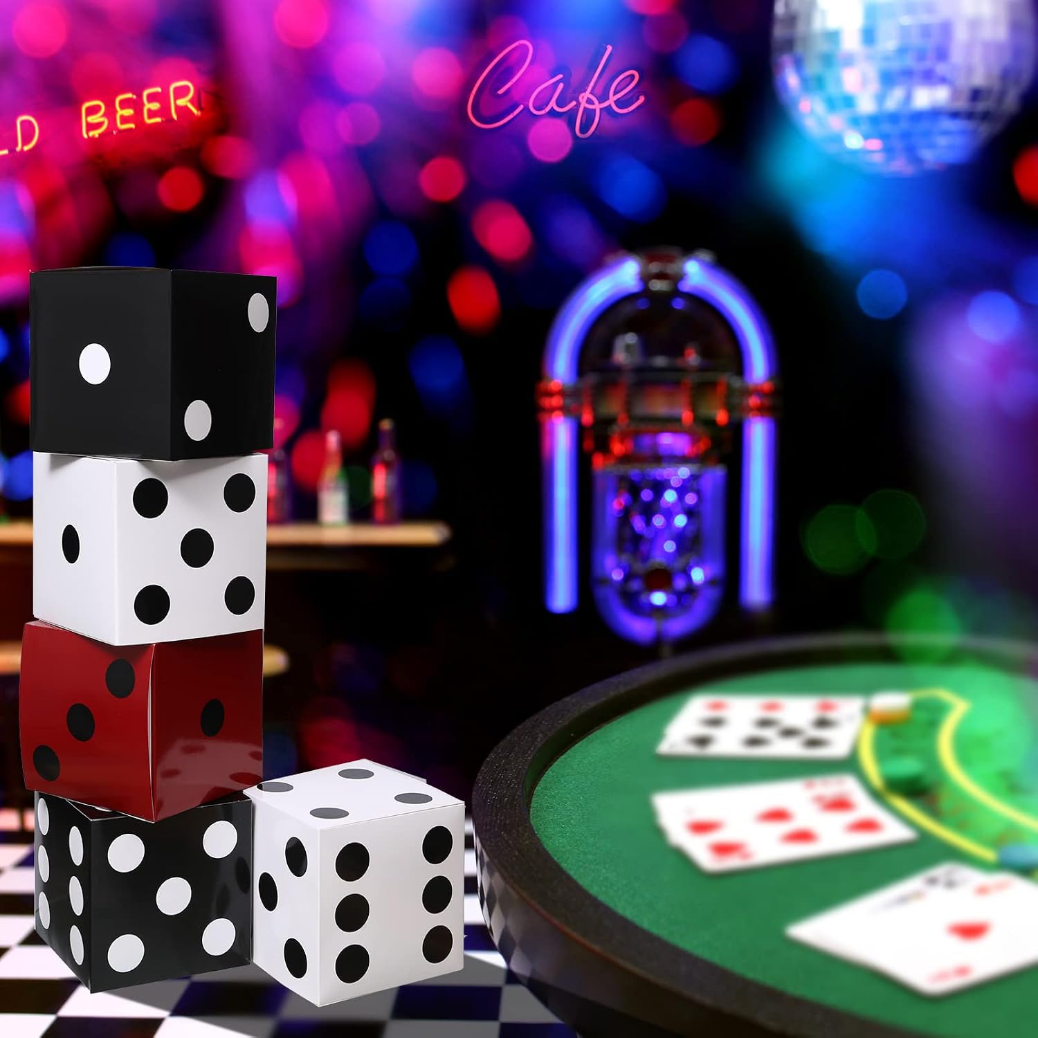 1-10PCS Casino Party Paper Dic - Event Party Box avaliação e preço