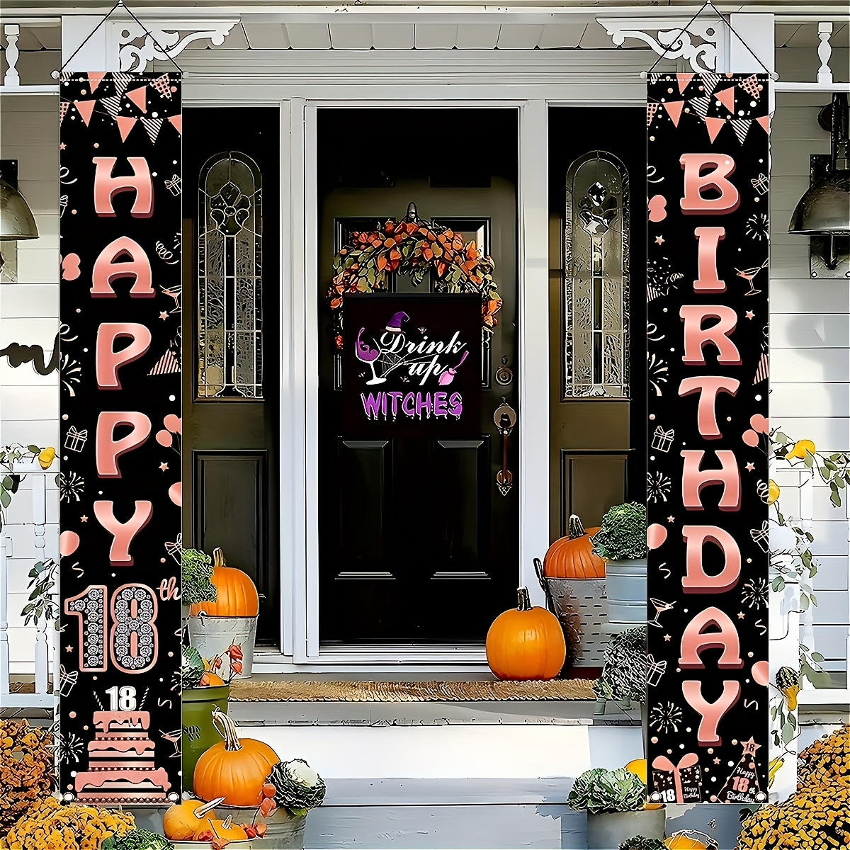2Pcs Rose Gold Polyester Door  - Party Banner Gold avaliação e preço