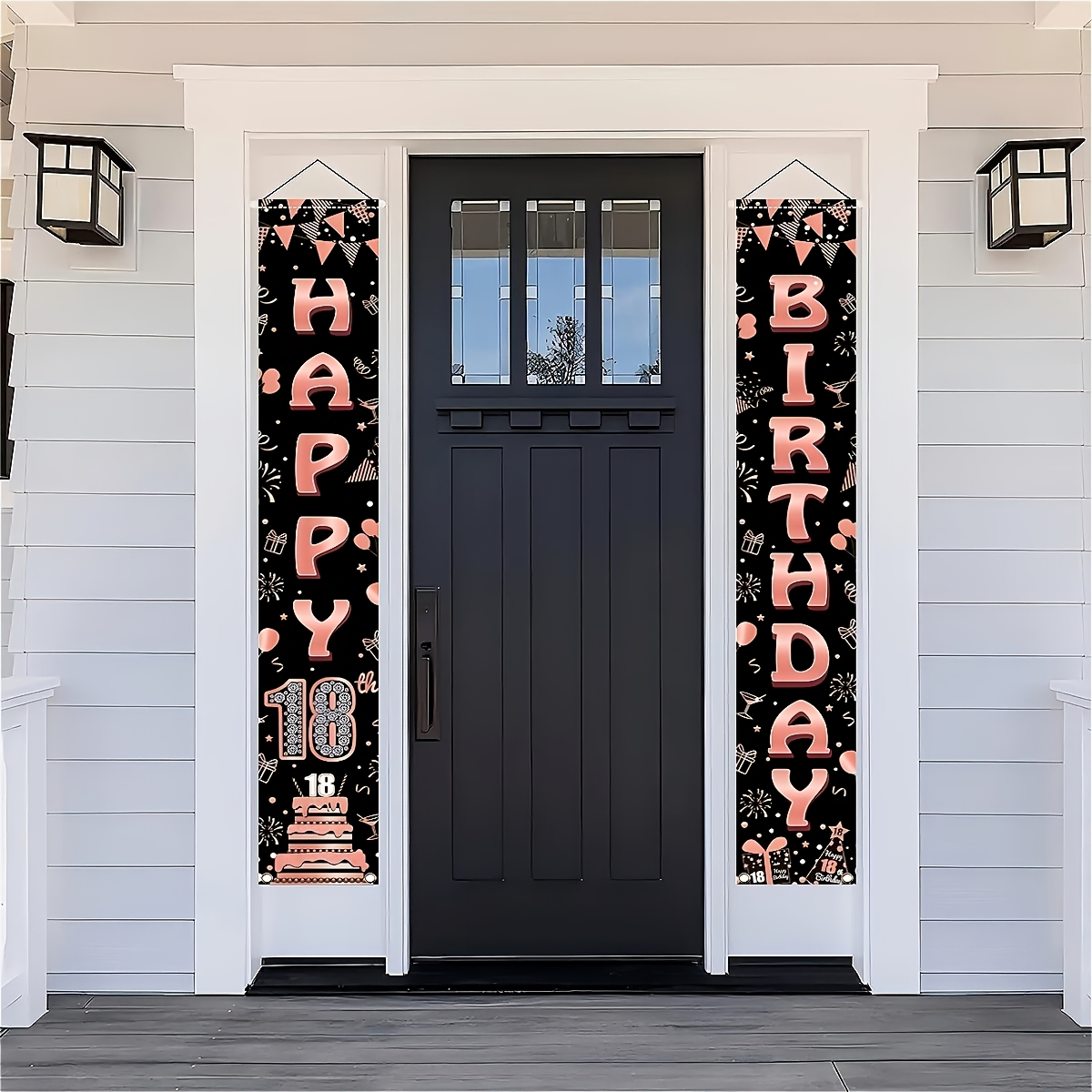 2Pcs Rose Gold Polyester Door  - Party Banner Gold avaliação e preço
