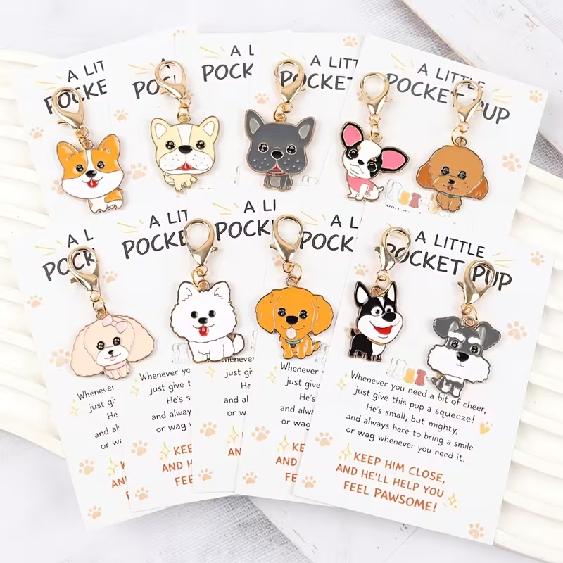 10 Cute Cartoon Puppy Keychain - Supply Event avaliação e preço