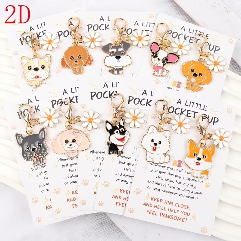 10 Cute Cartoon Puppy Keychain - Supply Event avaliação e preço