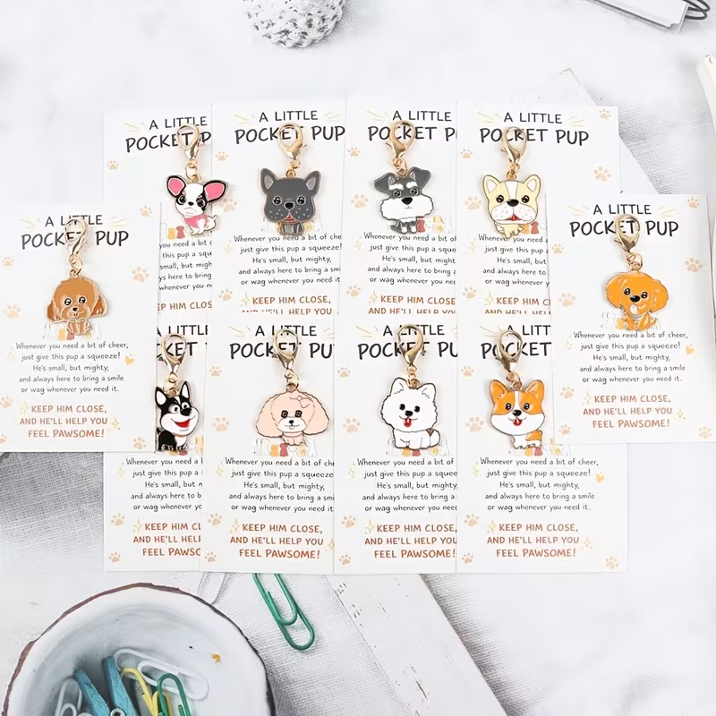 10 Cute Cartoon Puppy Keychain - Supply Event avaliação e preço