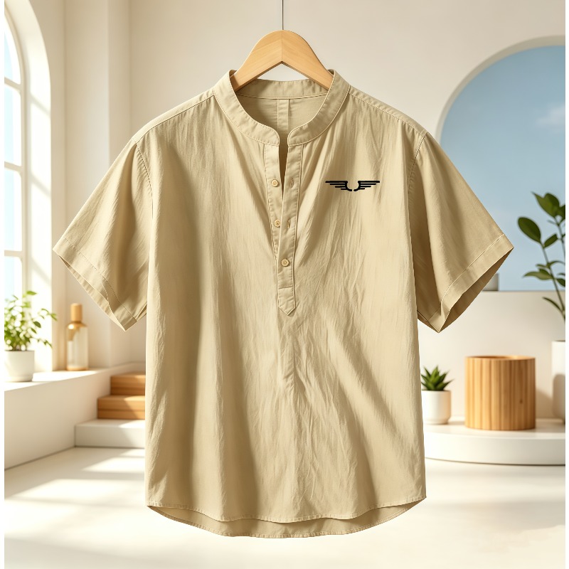 Men's cotton and linen Henley  - Event Support avaliação e preço