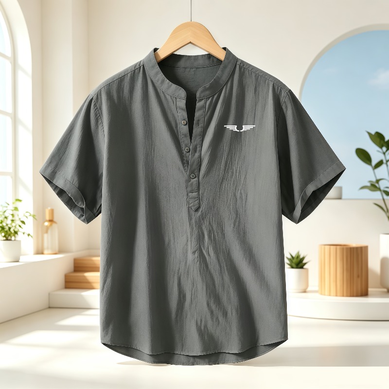 Men's cotton and linen Henley  - Event Support avaliação e preço