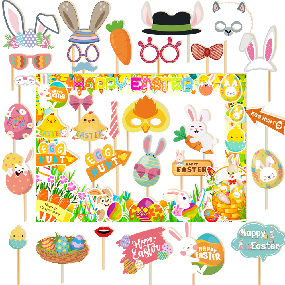 1set Easter Paper Photo Booth  - Photo Booth Frame avaliação e preço