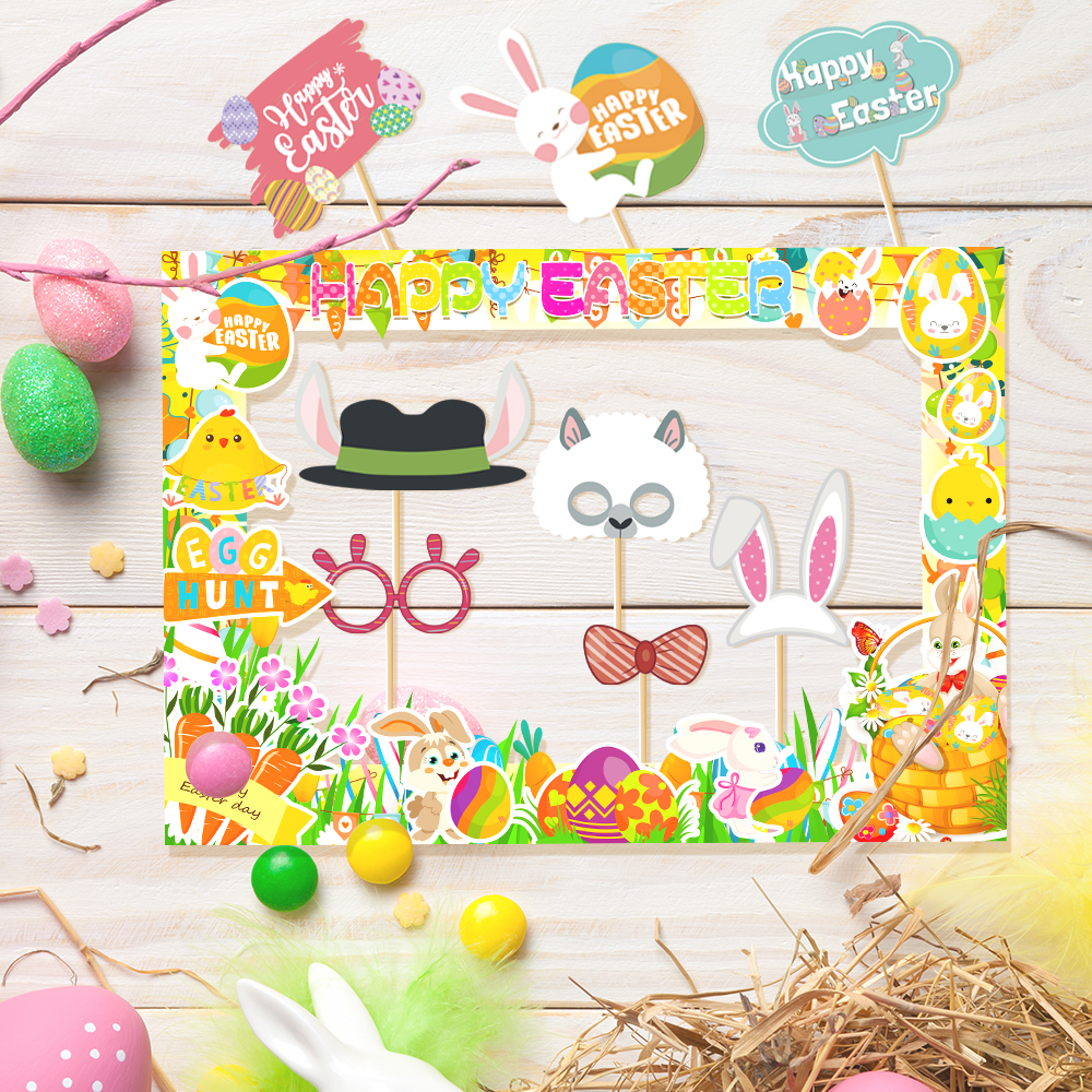 1set Easter Paper Photo Booth  - Photo Booth Frame avaliação e preço