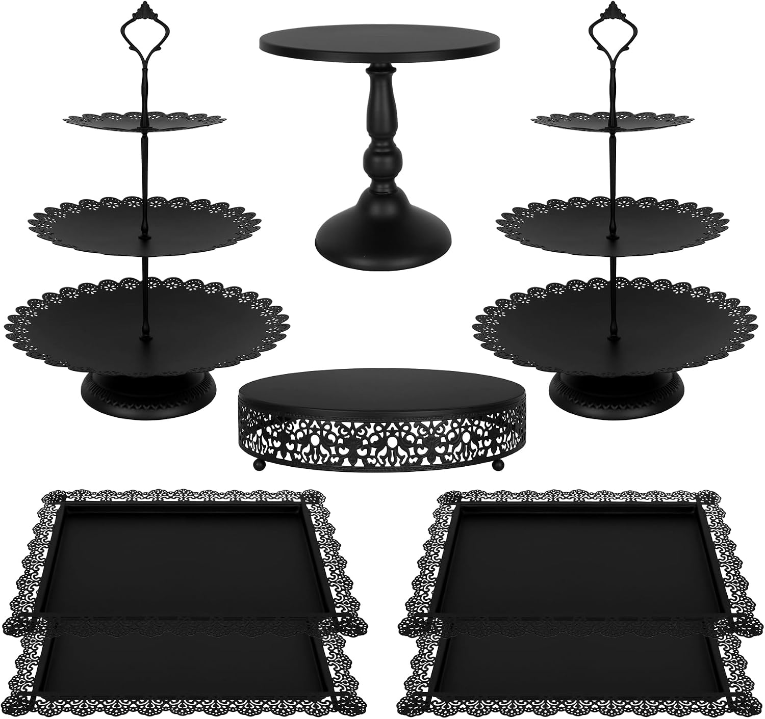 Black Metal Dessert Table Disp - Cupcake Stand Tier avaliação e preço