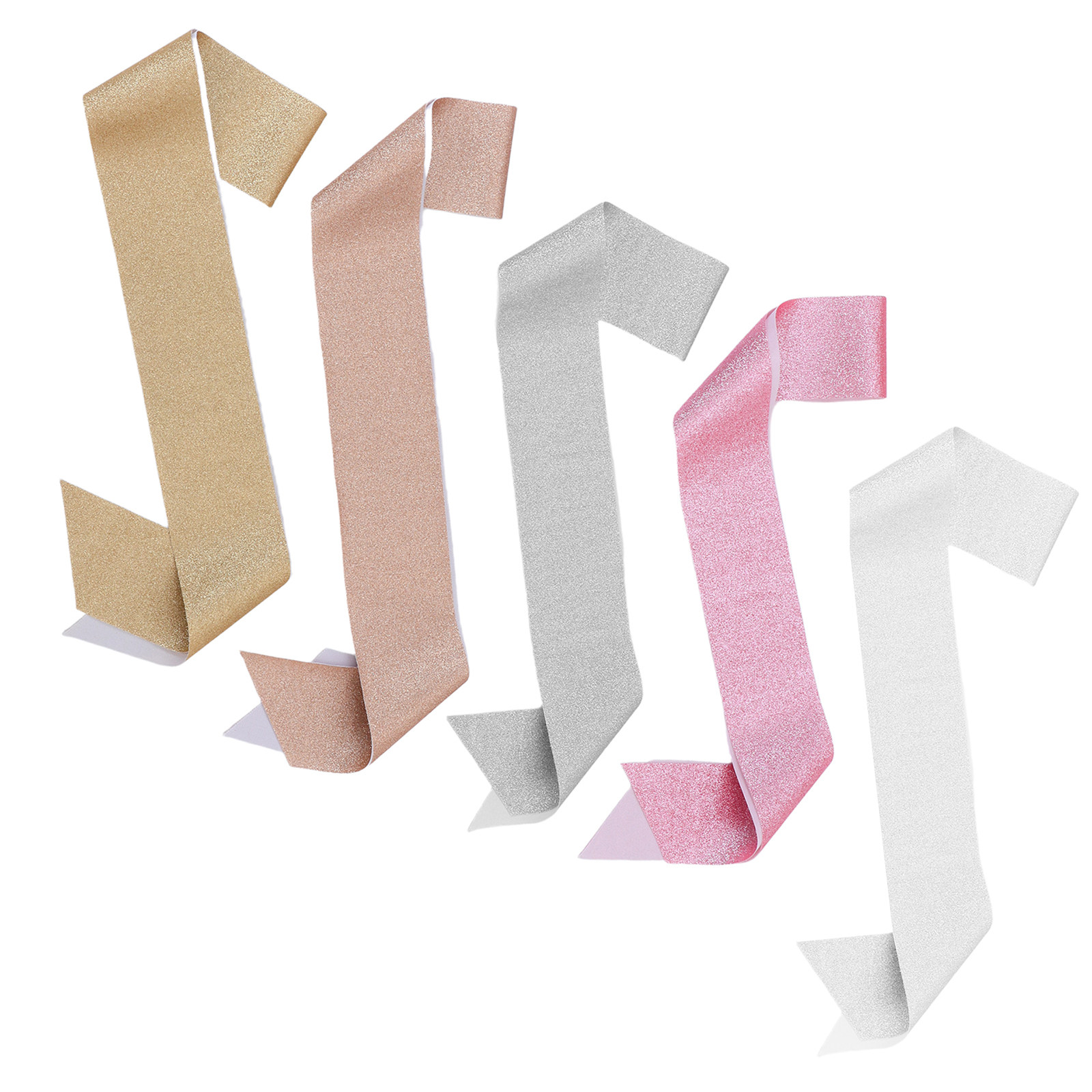 5Pcs Gold Glitter Sash Blank D - Birthday Sash Glitter avaliação e preço