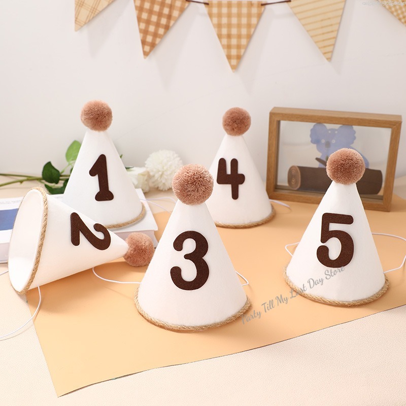1Pc INS Kids Birthday Hat Non- - Party Hat Cone avaliação e preço