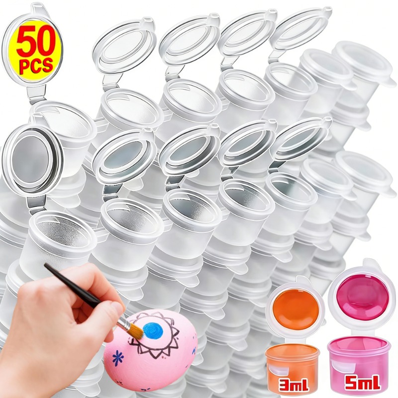 10/30/50PCS Empty Paint Pots M - Plastic Cup 50Pcs avaliação e preço
