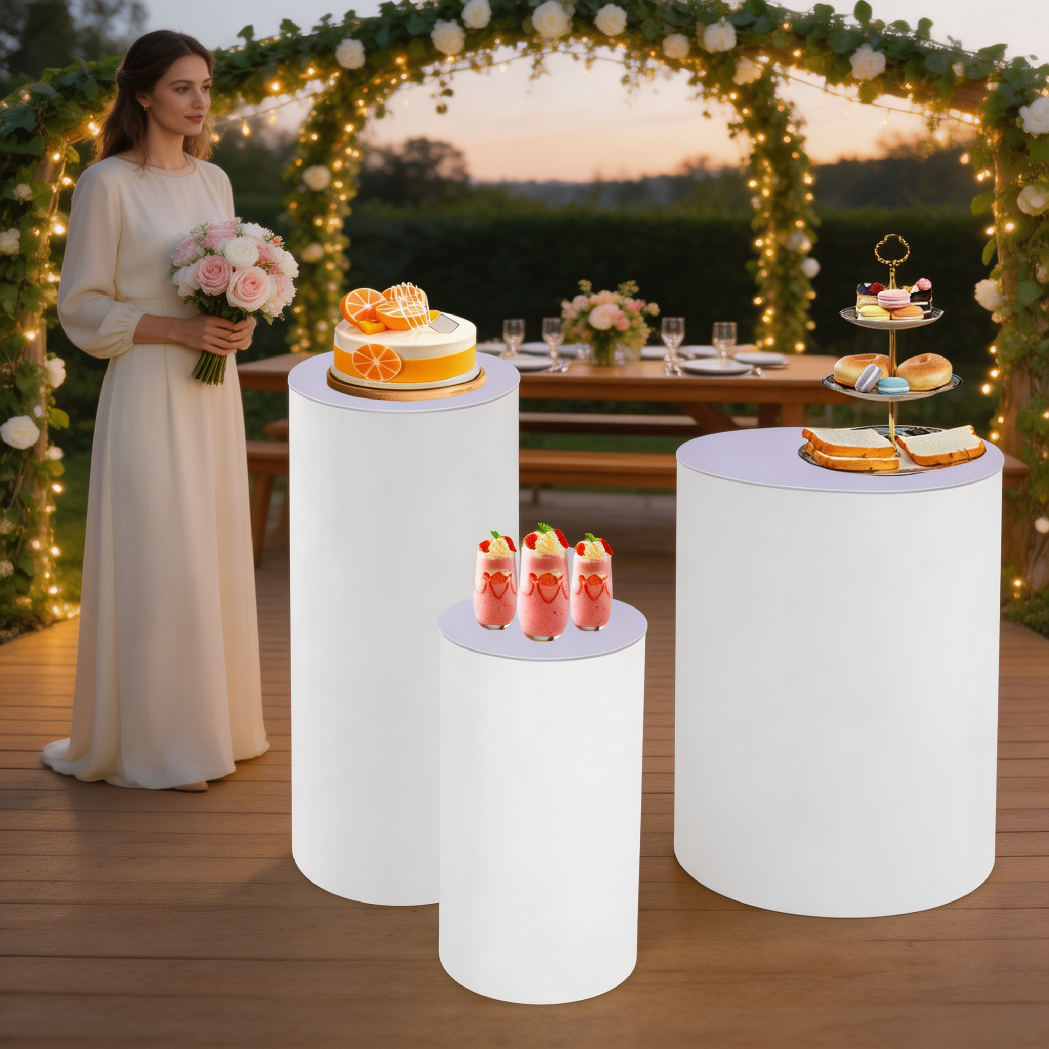 Pedestal Display Stand Cylinde - Event Launch Party avaliação e preço