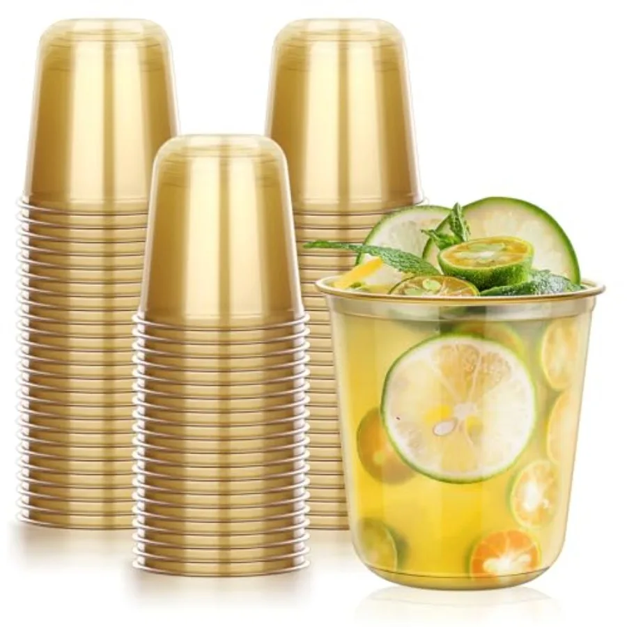 50 Pcs Gold Plastic Cups, 12oz - Plastic Cup 50Pcs avaliação e preço