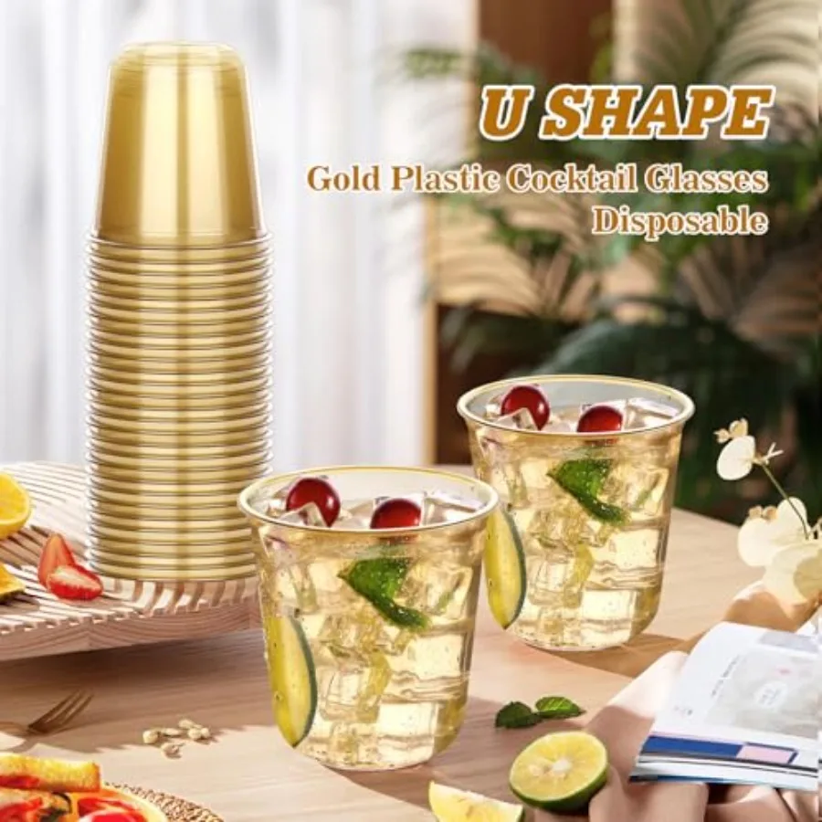 50 Pcs Gold Plastic Cups, 12oz - Plastic Cup 50Pcs avaliação e preço