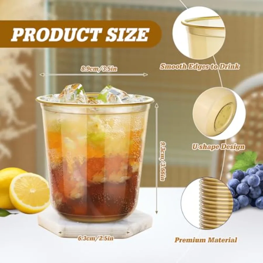 50 Pcs Gold Plastic Cups, 12oz - Plastic Cup 50Pcs avaliação e preço