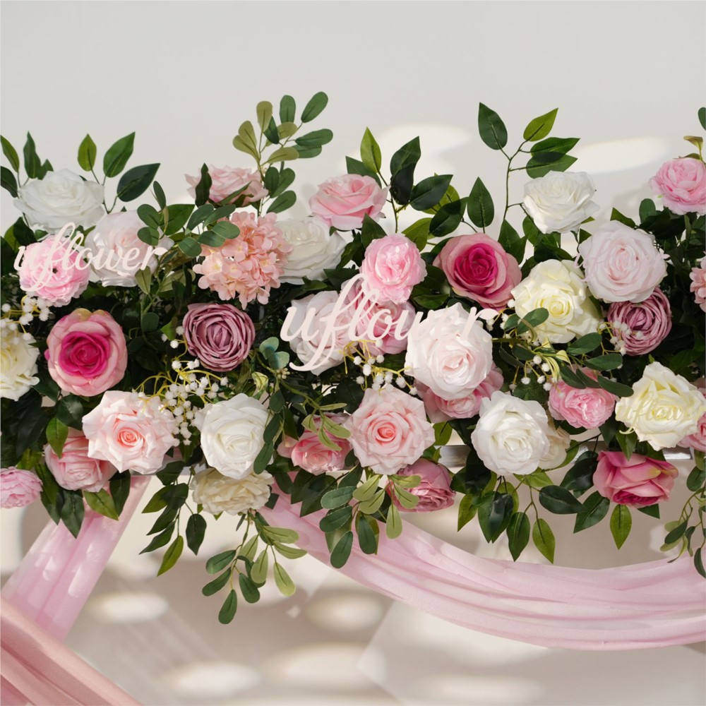 Uflower Pink Rose Greenery Han - Flower Wall Panel avaliação e preço
