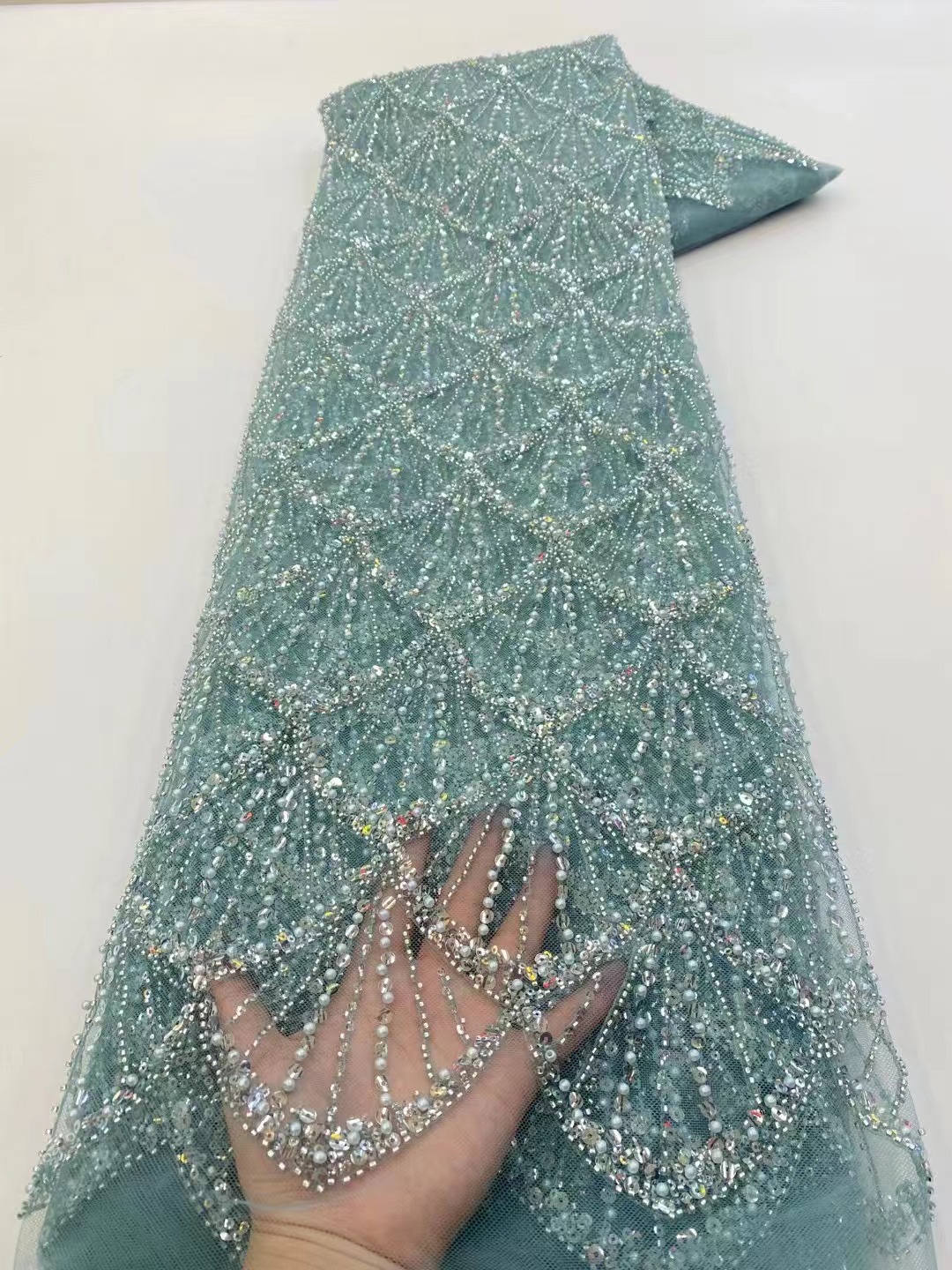 African Tulle Lace Fabric 2026 - Glitter Tablecloth avaliação e preço
