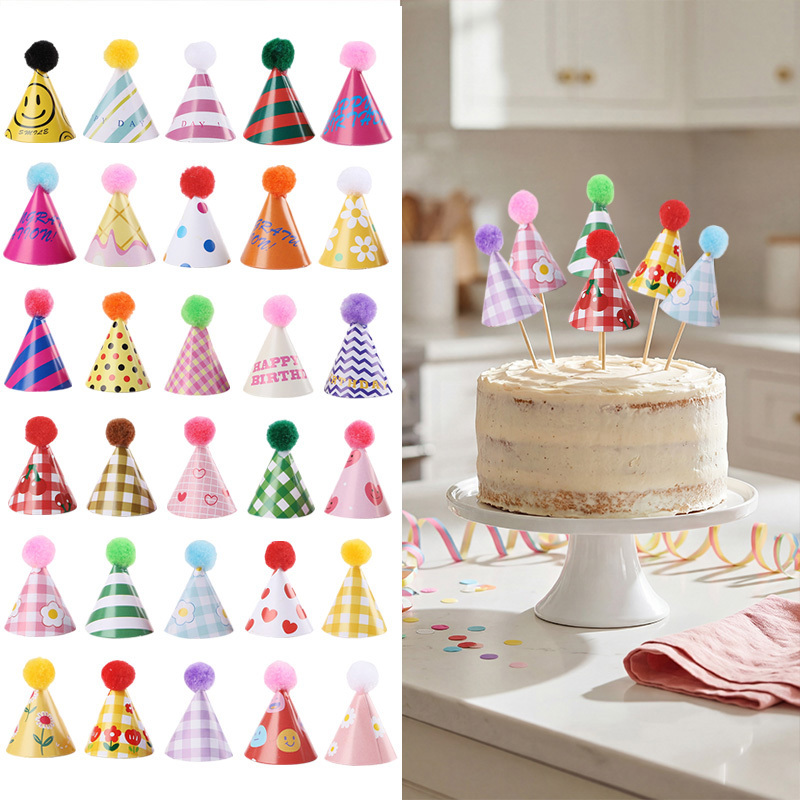 15/30Pcs Mini Party Hats Cake  - Party Hat Cone avaliação e preço