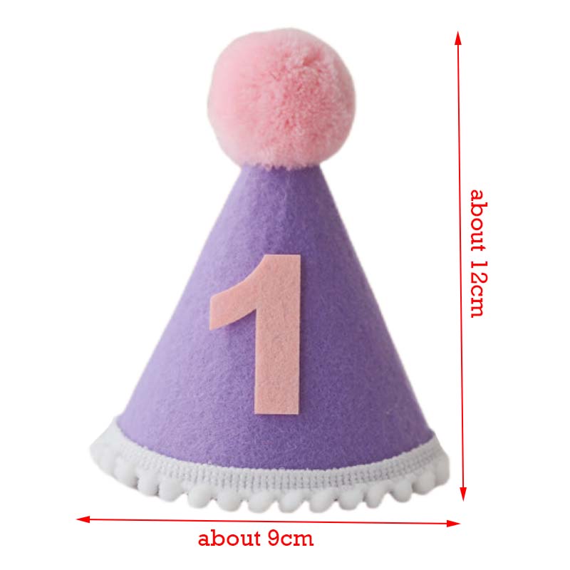 Purple Birthday Hat 1 2 3 4 5  - Party Hat Cone avaliação e preço
