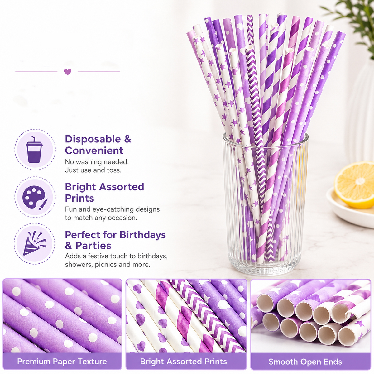 25pcs Colorful Patterned Paper - Paper Straw Color avaliação e preço