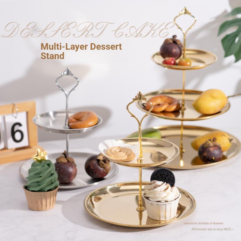 【CPI】Gold Silver 2/3-Tier Cake - Cupcake Stand Tier avaliação e preço