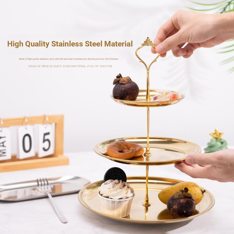 【CPI】Gold Silver 2/3-Tier Cake - Cupcake Stand Tier avaliação e preço