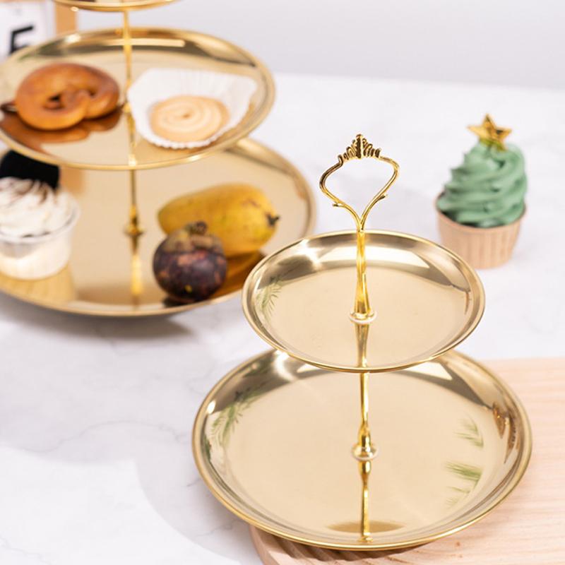 【CPI】Gold Silver 2/3-Tier Cake - Cupcake Stand Tier avaliação e preço