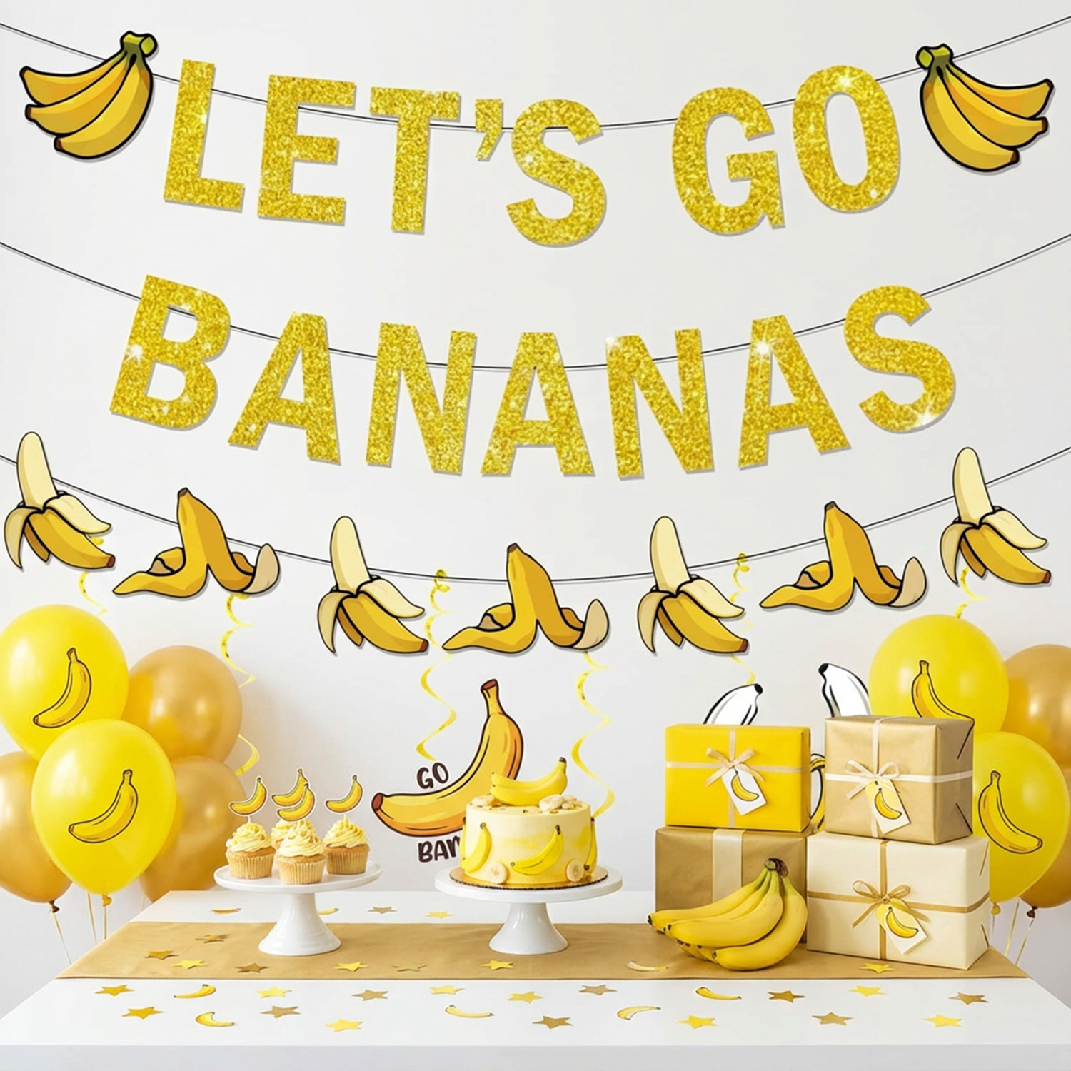 Yellow Bananas Birthday Banner - Let'S Party Event Supply avaliação e preço