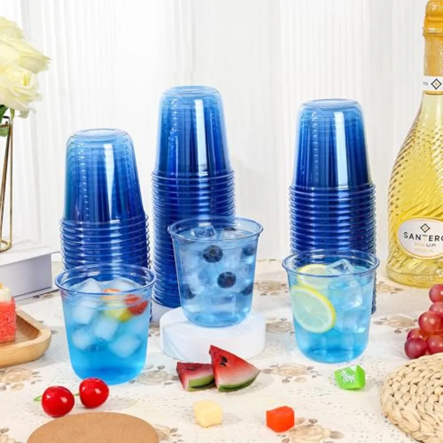 50 Pcs Blue Plastic Cups, 12oz - Plastic Cup 50Pcs avaliação e preço