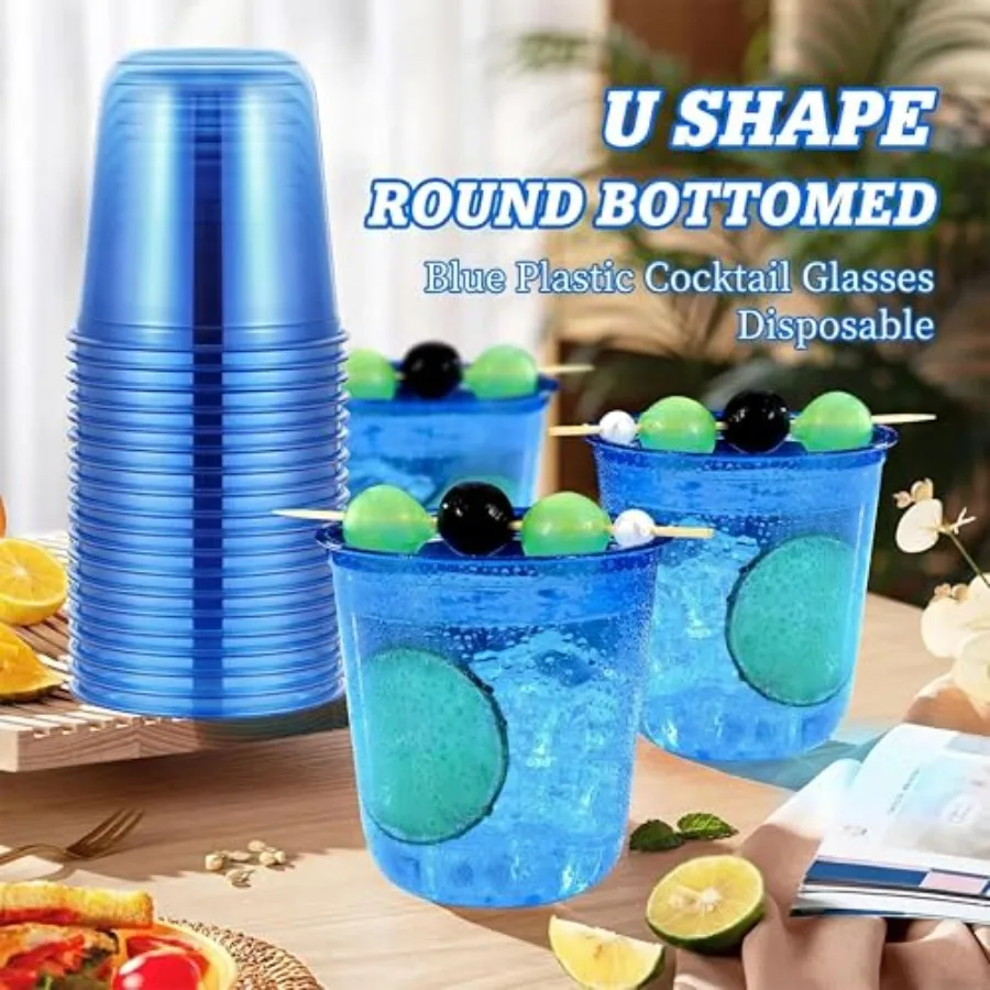 50 Pcs Blue Plastic Cups, 12oz - Plastic Cup 50Pcs avaliação e preço