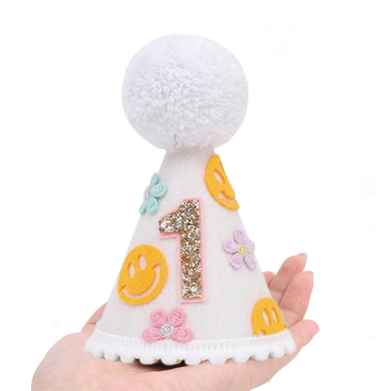 Flower Cone Hat 1st Birthday H - Party Hat Cone avaliação e preço