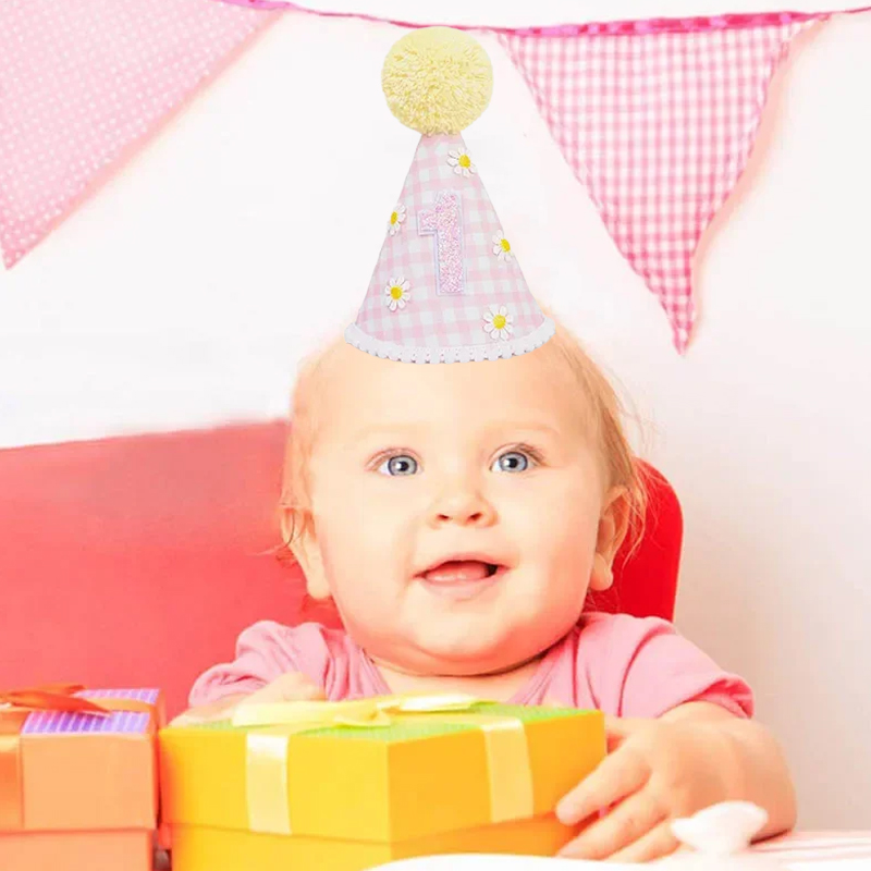 Flower Cone Hat 1st Birthday H - Party Hat Cone avaliação e preço
