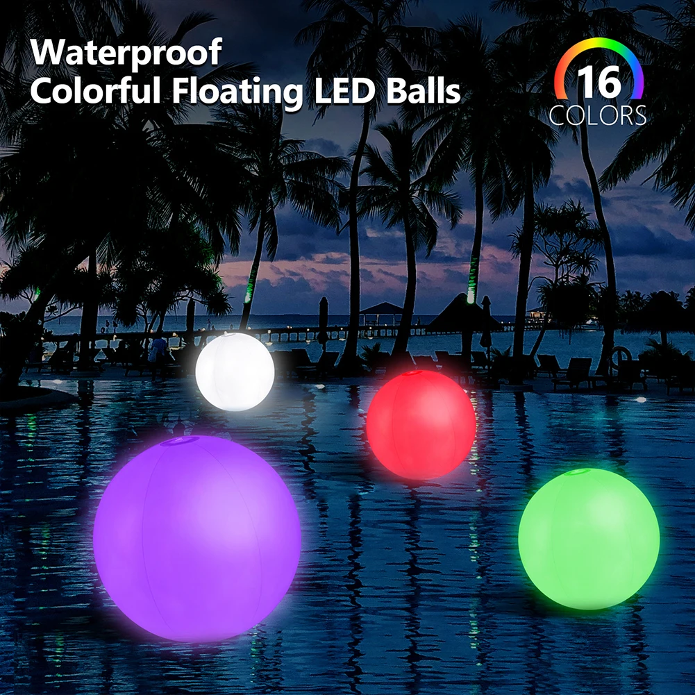 Inflatable Pool Beach Ball 16  - Led Balloon Light avaliação e preço