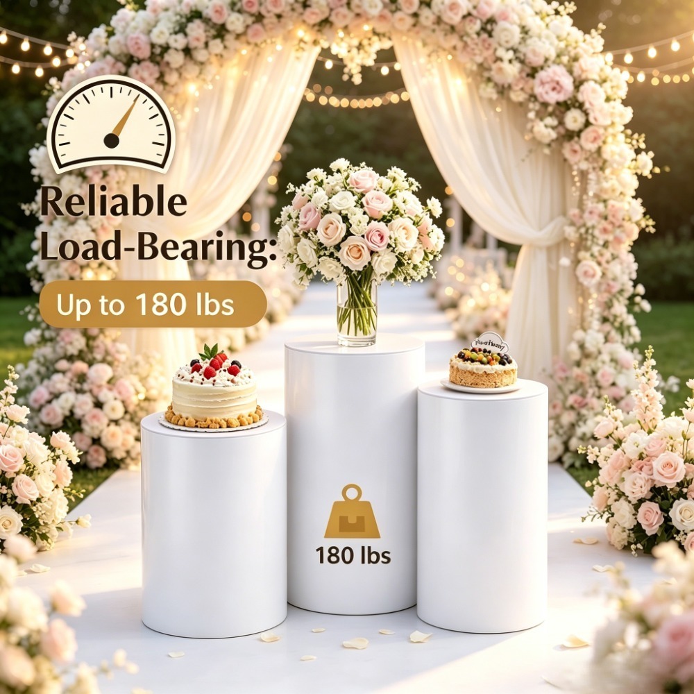 3/5Pcs White Cylinder Pedestal - Event Support avaliação e preço