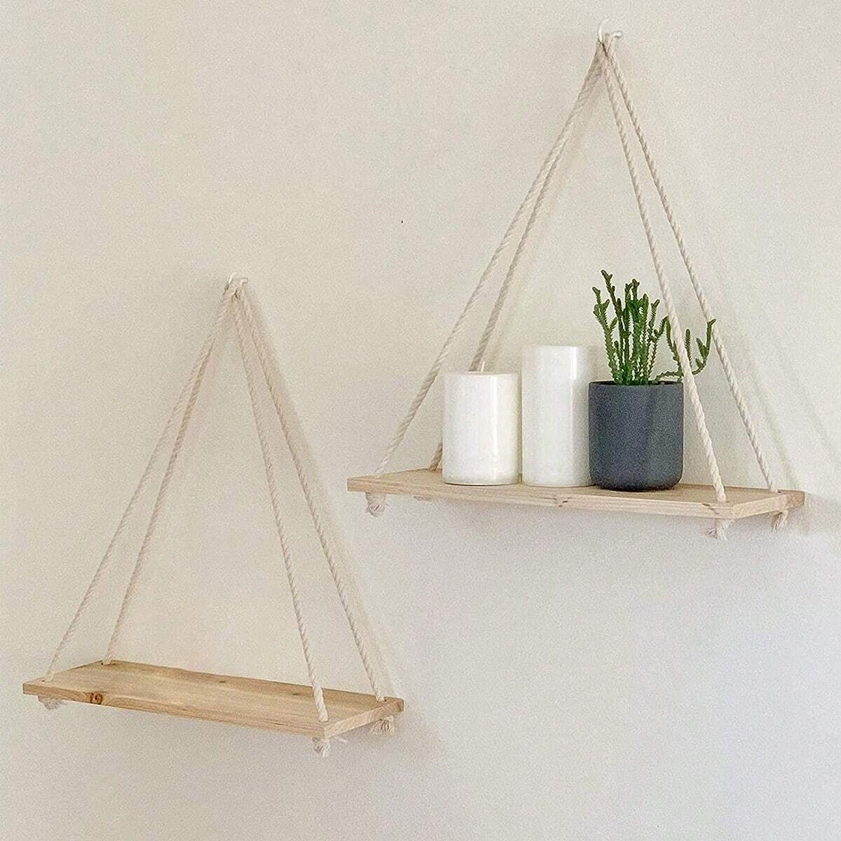 1PC Wooden Swing Hanging Hemp  - Flower Wall Panel avaliação e preço