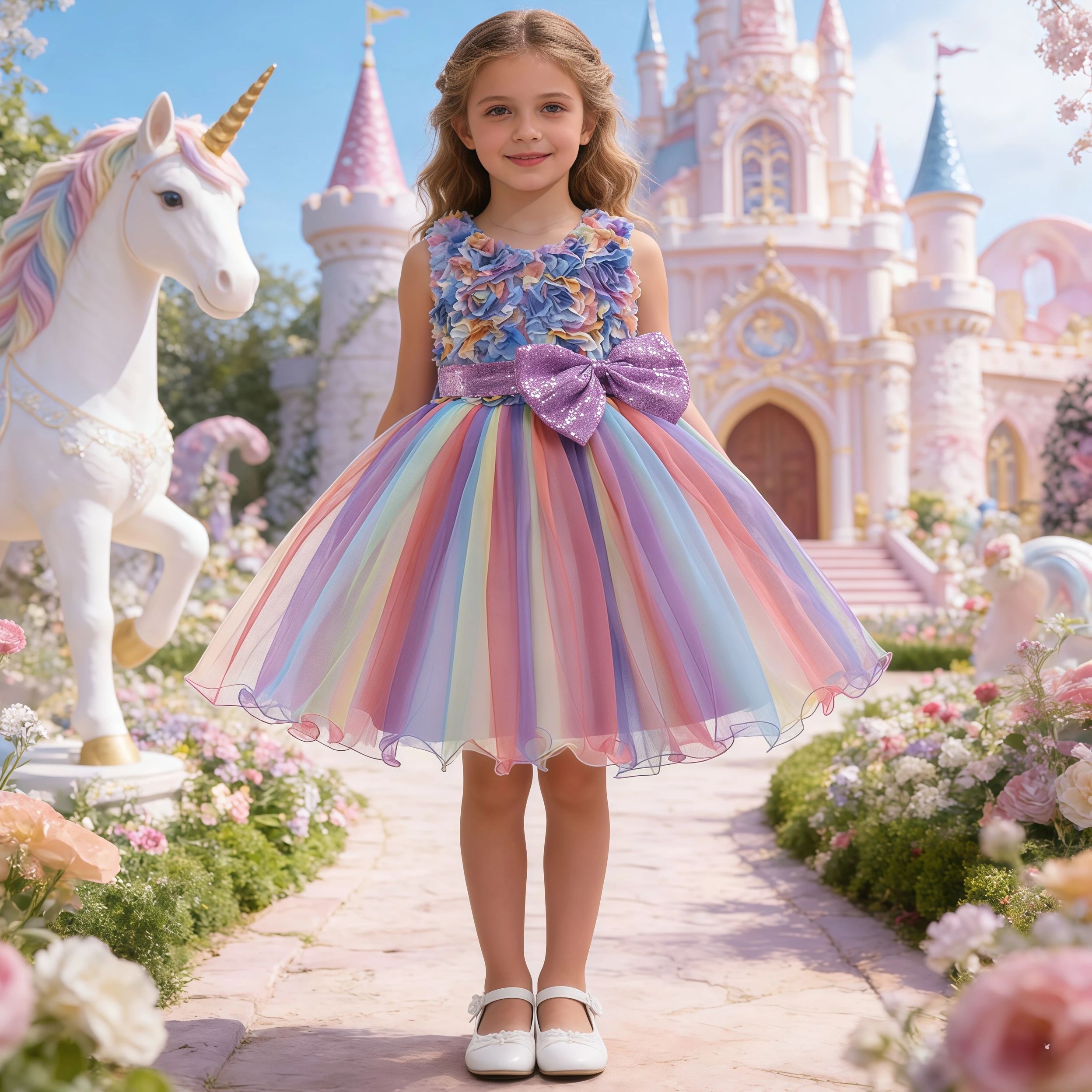 Girls Flower Sequins Tulle Rai - Glitter Tablecloth avaliação e preço