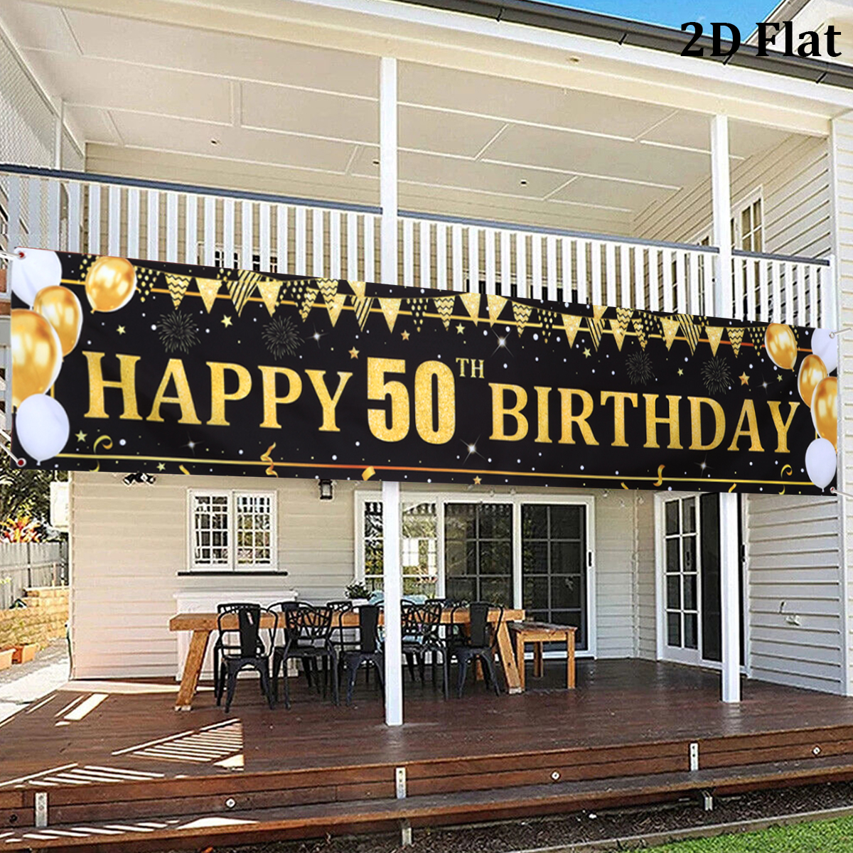 Black Gold Balloons Flags Happ - Party Banner Gold avaliação e preço