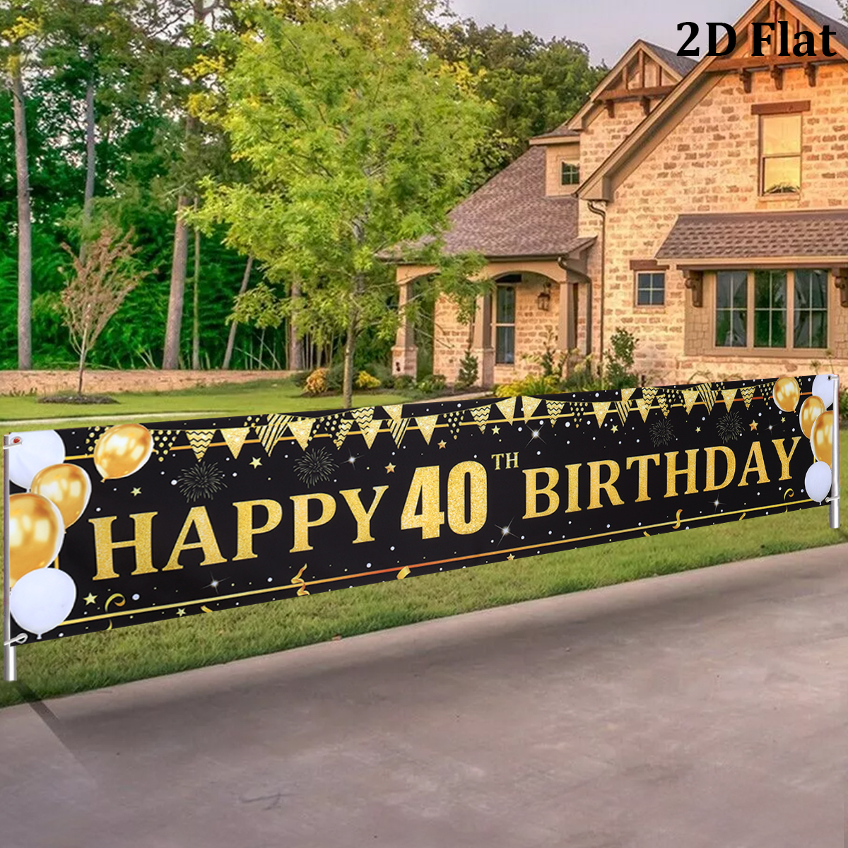 Black Gold Balloons Flags Happ - Party Banner Gold avaliação e preço