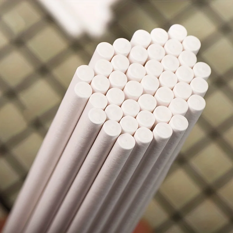 100pcs, Disposable White Kraft - Paper Straw Color avaliação e preço