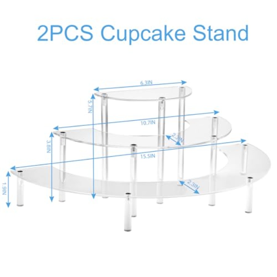 Acrylic Display Risers, 3 Tier - Cupcake Stand Tier avaliação e preço