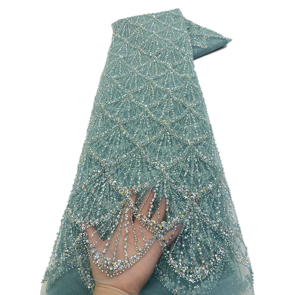 African Beaded Lace Fabric Fre - Glitter Tablecloth avaliação e preço